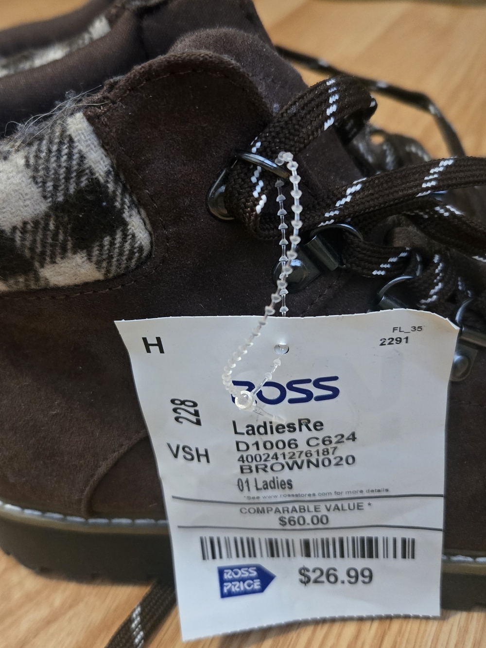 Ross Ladies Brown Suede Ankle Boot